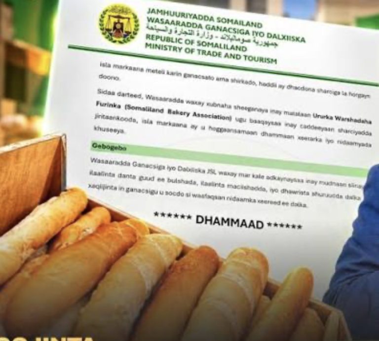 Somaliland’s Ministry of Trade and Tourism has rejected an announced increase in bread prices