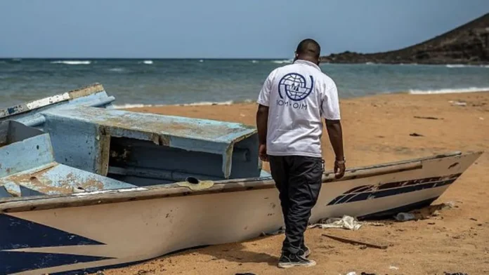 AFP via Getty Images The IOM says people taking this route has increased by 18%, with boats - like the above pictured from April 2026 - getting into trouble