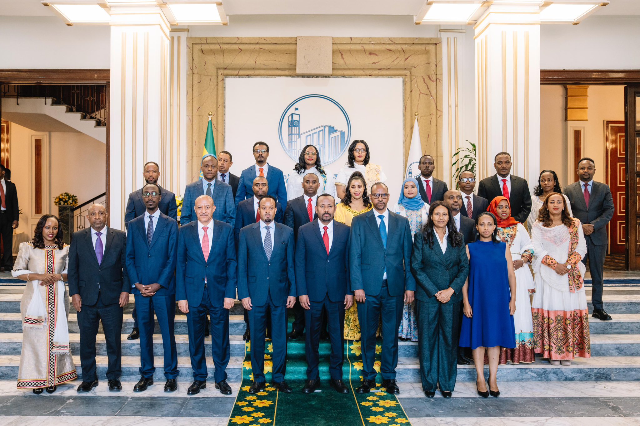 Members of Ethiopia’s newly approved Cabinet take their oath of office during a ceremony at the House of Peoples’ Representatives in Addis Ababa, following Parliament’s unanimous approval of 23 Cabinet appointments submitted by Prime Minister Abiy Ahmed.