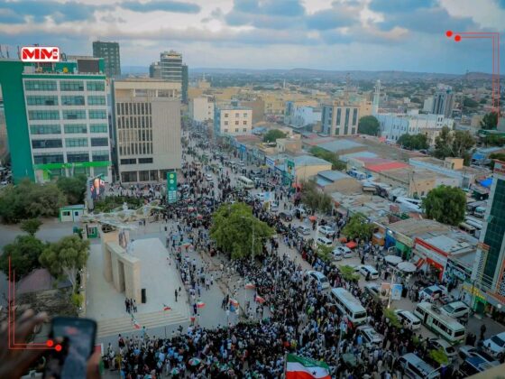 Thousands Rally in Somaliland to Thank TrumCrowds gather around Hargeisa&rsquo;s aircraft monument during a rally thanking U.S. President Donald Trump and calling for recognition of Somaliland, October 14, 2026. Photo: MM TV.p, Call for Recognition
